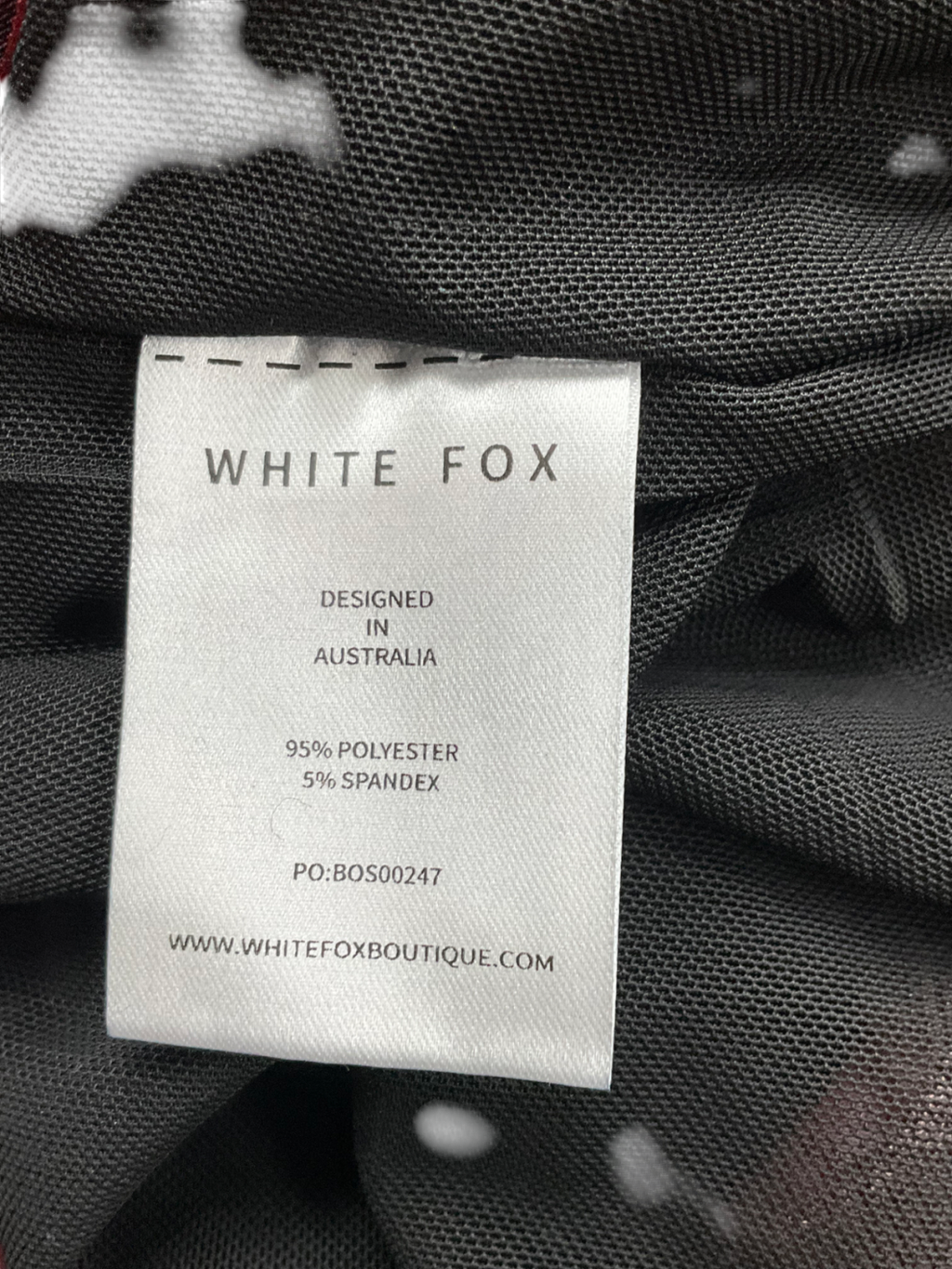 White Fox Black Same Heart Mesh Maxi Dress Red Hibiscus UK S