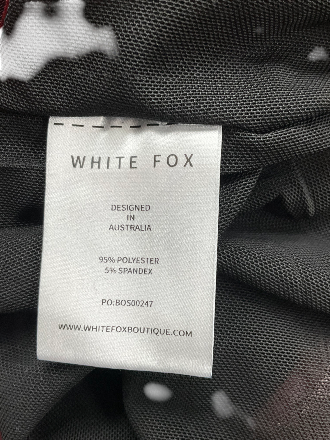 White Fox Black Same Heart Mesh Maxi Dress Red Hibiscus UK S