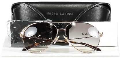 Ralph Lauren Metallic Stirrup Andie Pilot Sunglasses in case