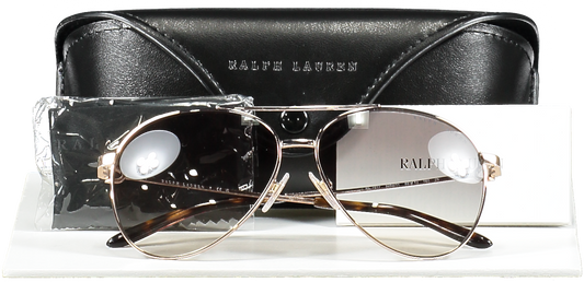 Ralph Lauren Metallic Stirrup Andie Pilot Sunglasses in case