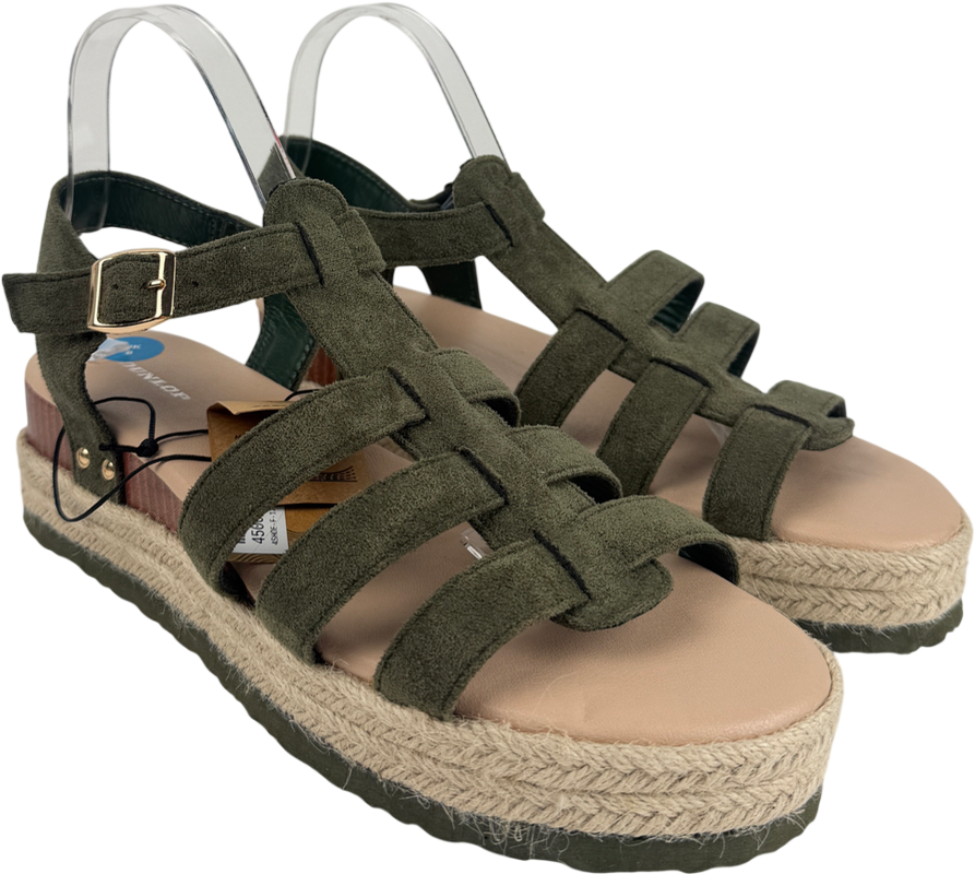 DUNLOP Green 'alani' Flatform Sandals UK 8 EU 41 👠