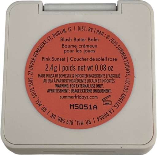 Summer Fridays Blush Butter Balm Pink Sunset 2.4g
