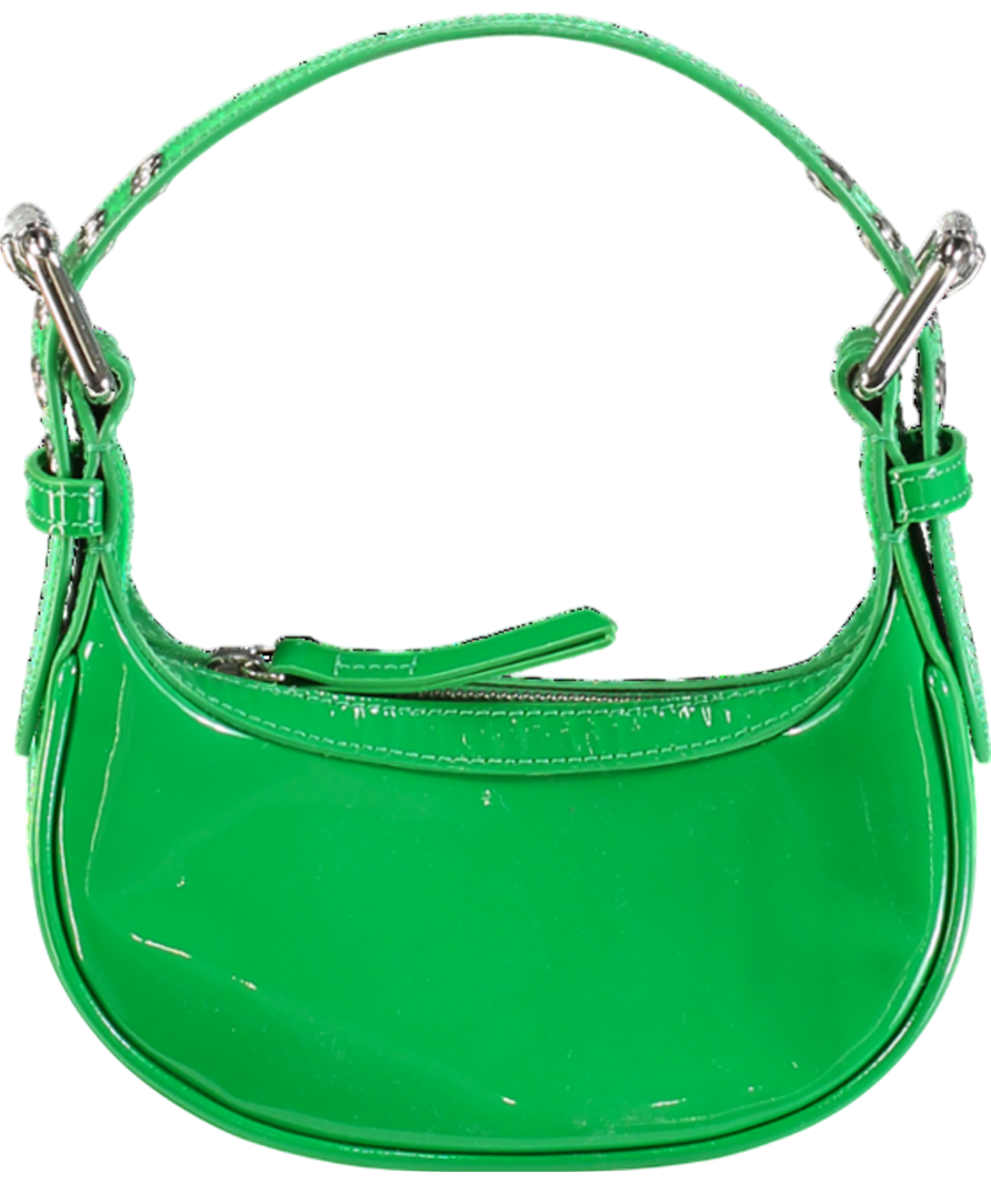 BY FAR Green Mini Soho Patent Leather Shoulder Bag