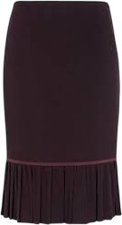 Jigsaw Burgundy Red Pleated Hem Skirt UK 8