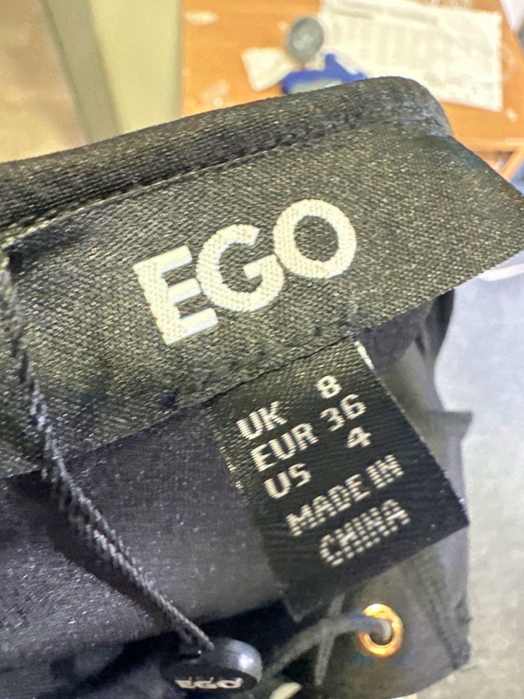 EGO Black Plunge Lace Up Detail Flared Jumpsuit UK 8