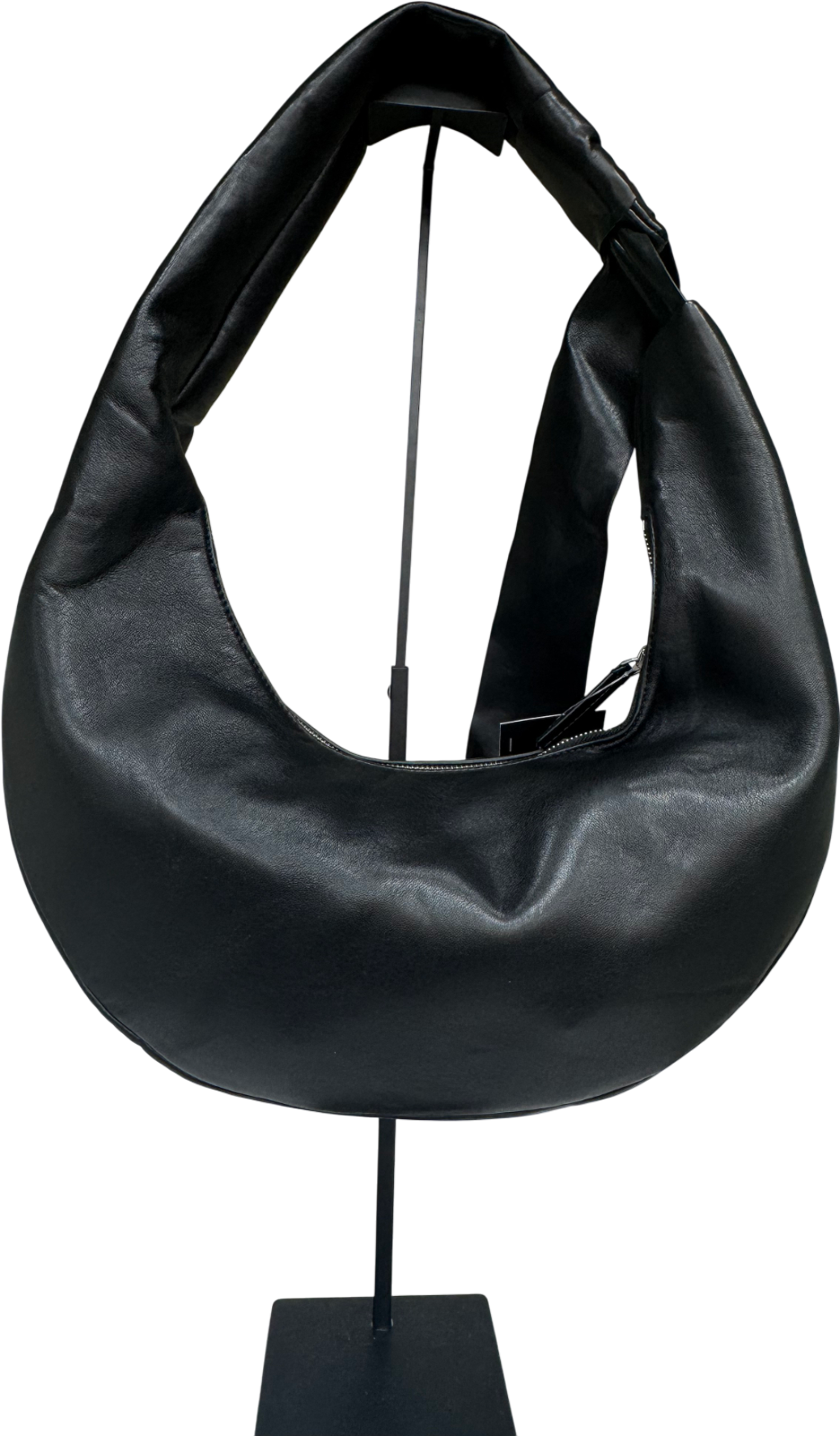 Charles & Keith Black Toni Knotted Crescent Hobo Bag