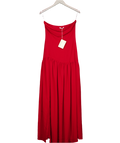 PEPPERMAYO Eden Strapless Chiffon Maxi Dress - Red UK 8