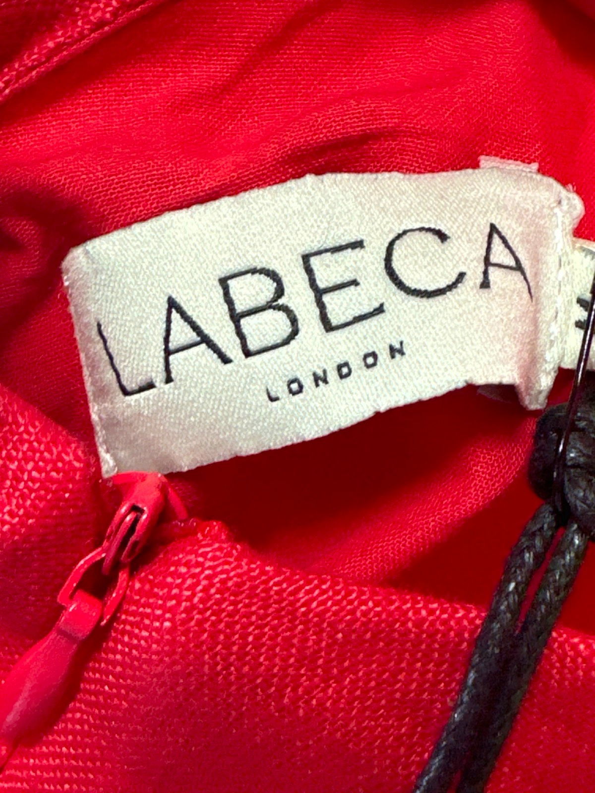 LABECA London Laura Goji Red Linen Halter Neck Dress UK M