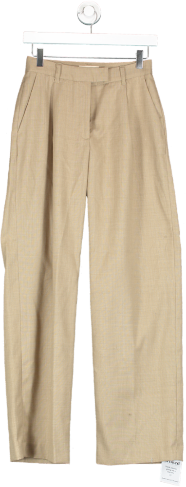 H&M Cream Tailored Wool-blend Trousers W34