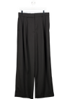 cos Black Relaxed Twill Wide-leg Trousers UK 10