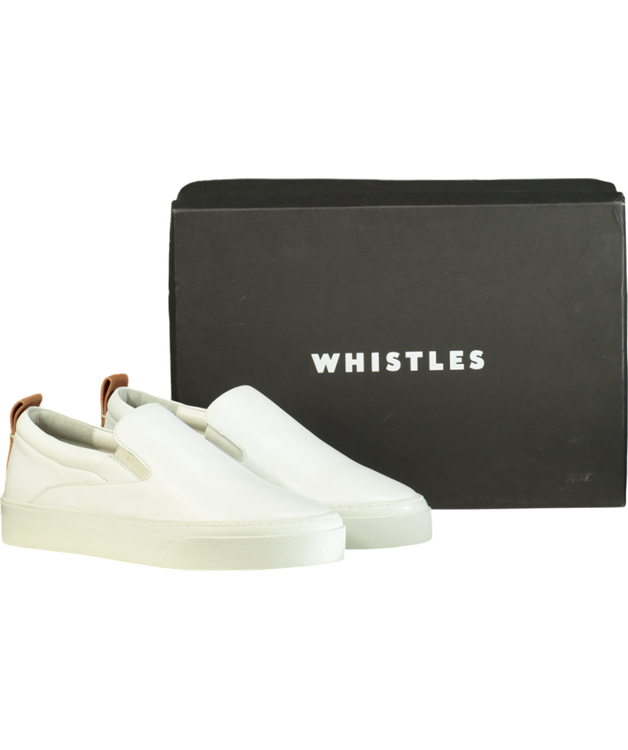 Whistles White Leather Kinsley Slip On Trainers UK 6 EU 39 👠