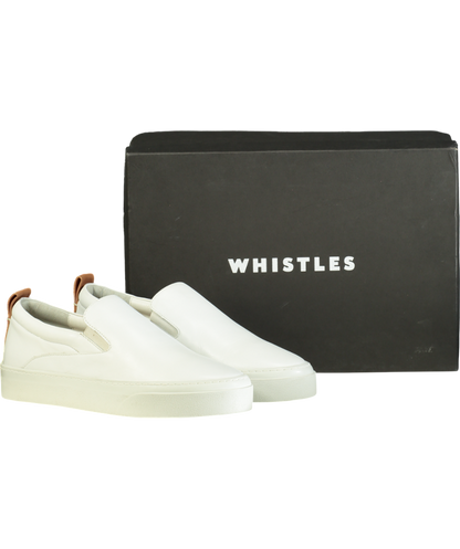 Whistles White Leather Kinsley Slip On Trainers UK 6 EU 39 👠