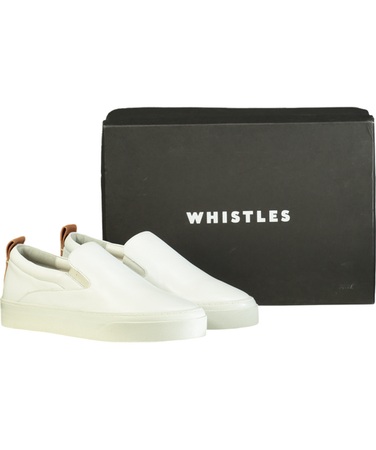 Whistles White Leather Kinsley Slip On Trainers UK 6 EU 39 👠