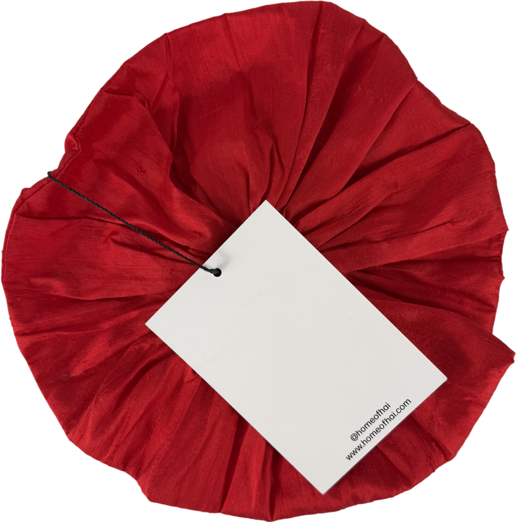Home of Hai Red Dupion Frill Scrunchie One Size