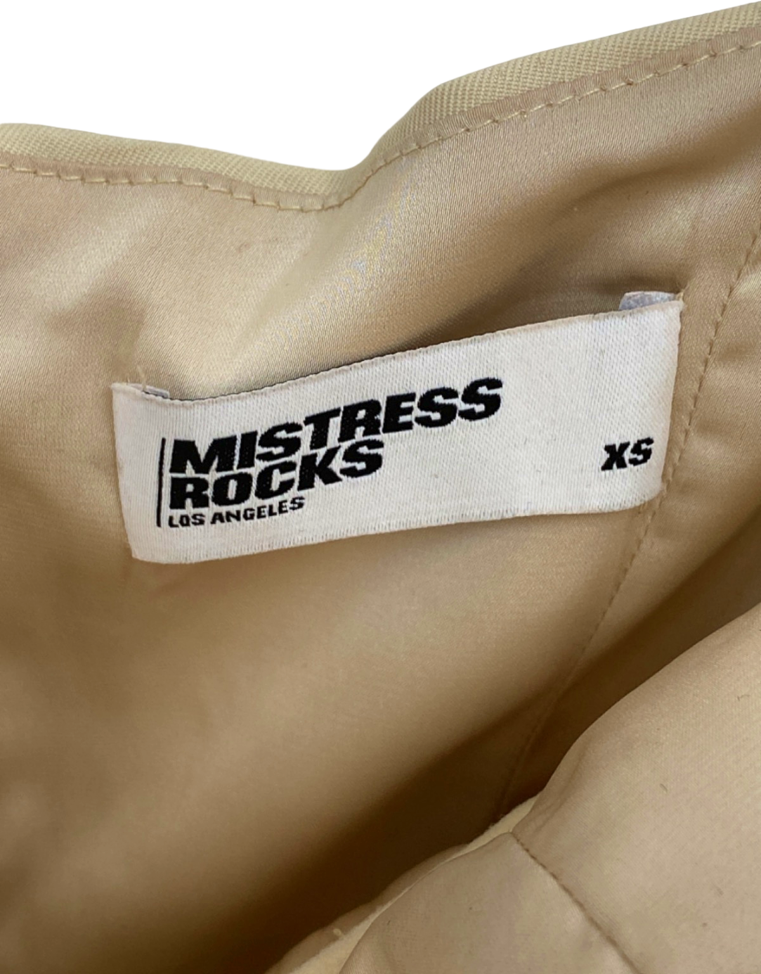 Mistress Rocks Beige Lace-Up Corset Top UK 6