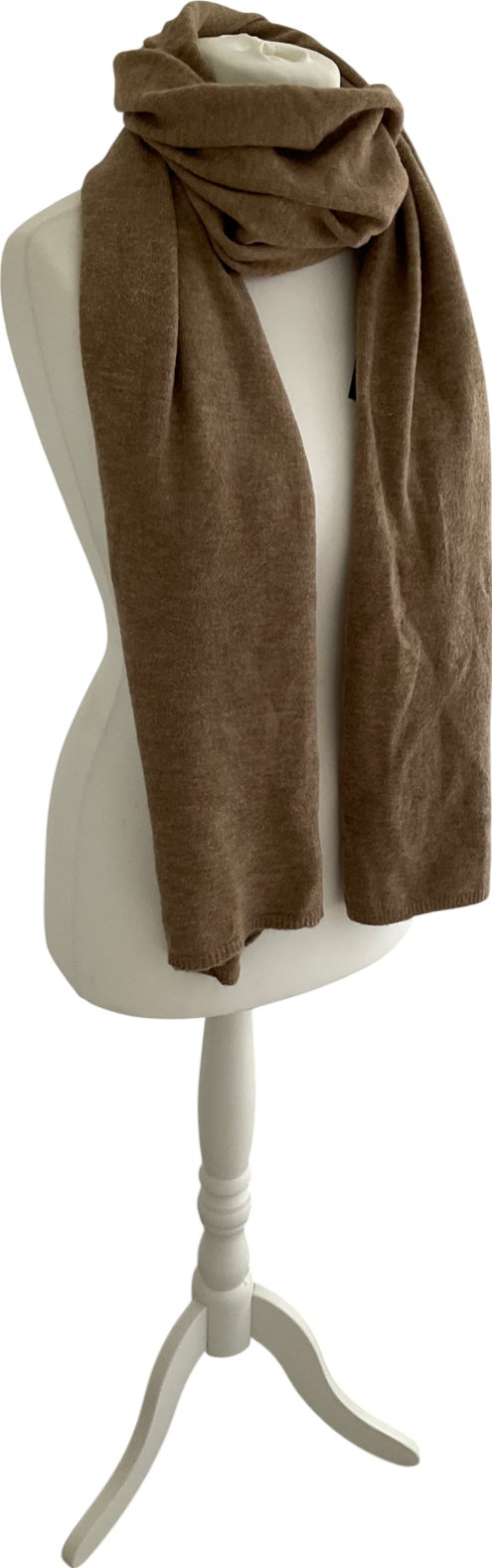 Beige Simple Block Scarf One Size