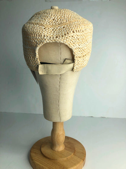 Echo Beige Woven Straw Baseball Cap M