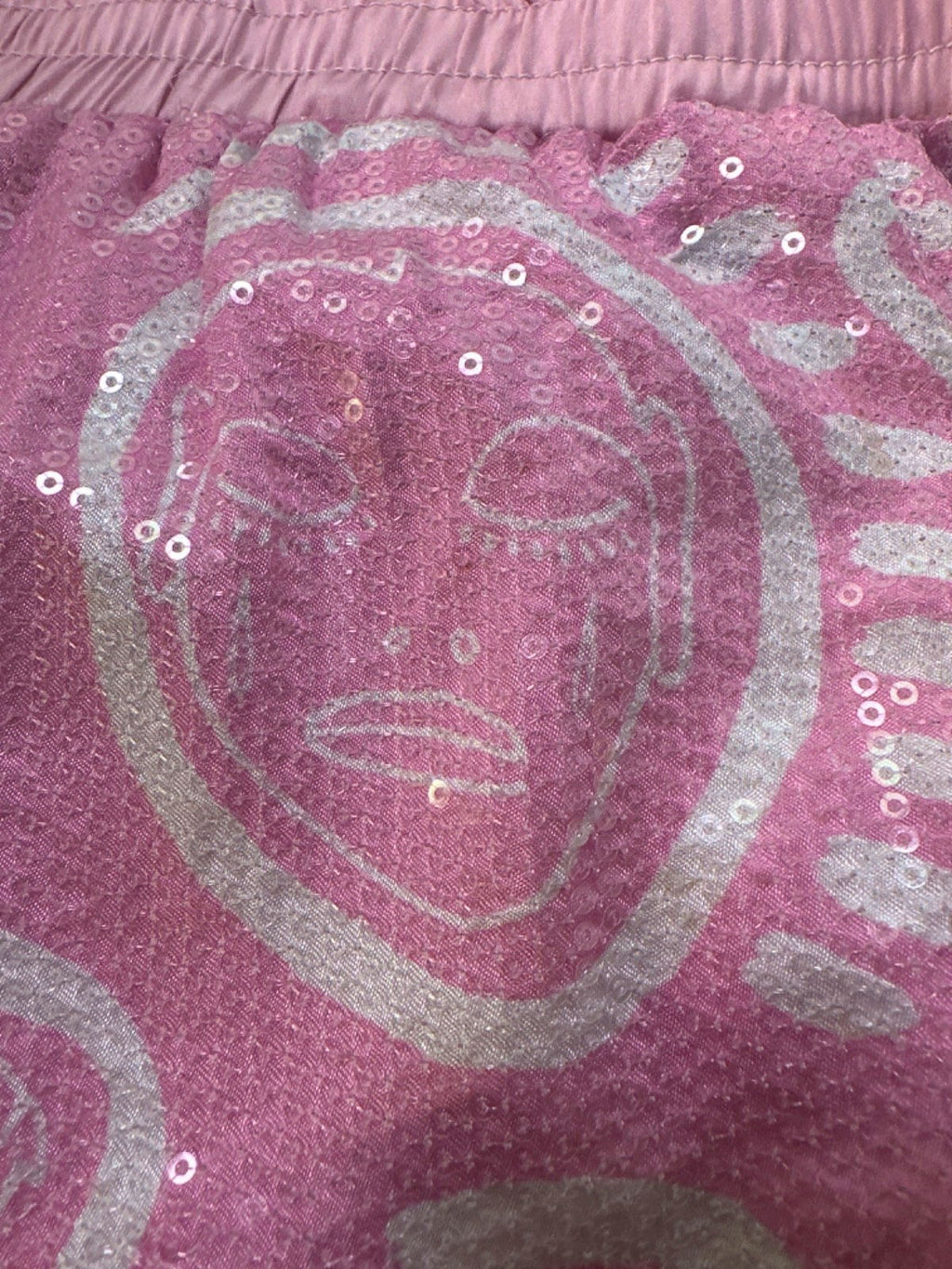 Patrick Church Pink Sequin Patterned Trousers UK M