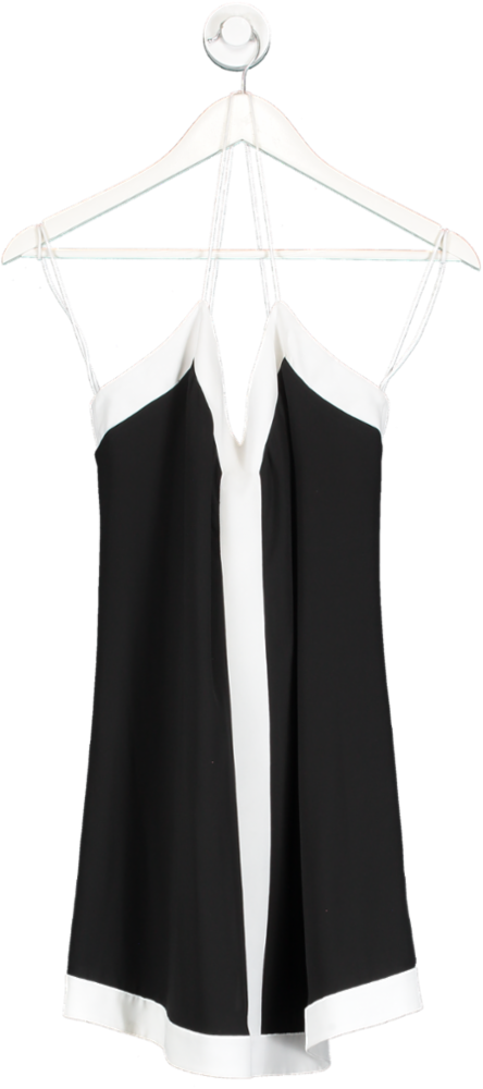 Alice + Olivia Black Contrast Panel Strappy Back Top UK XS