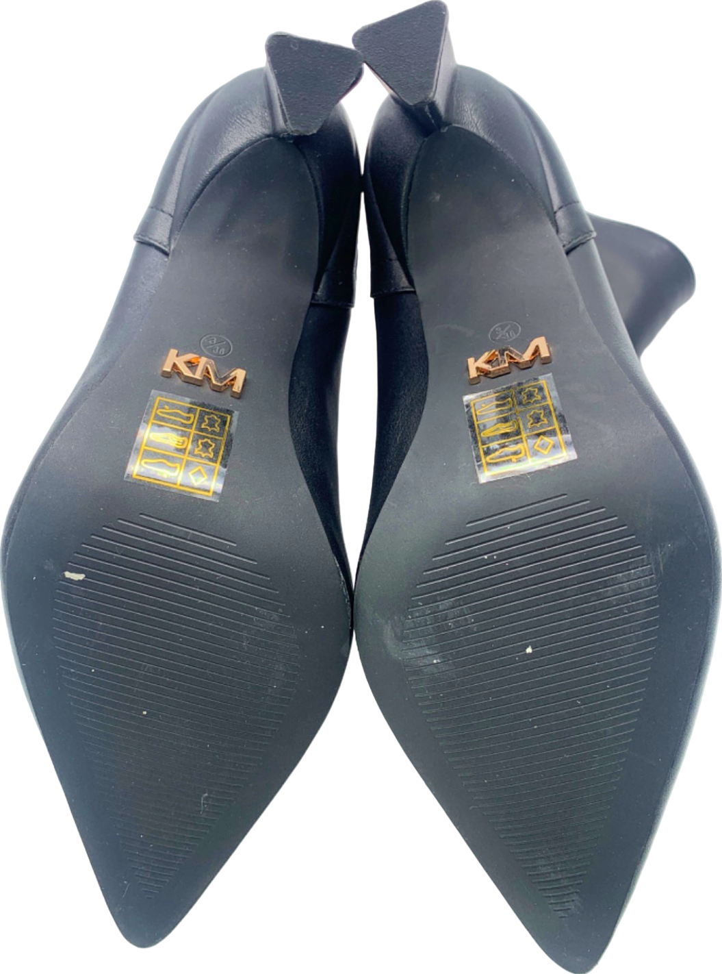 River Island Black Studded Heeled Ankle Boots EU 36