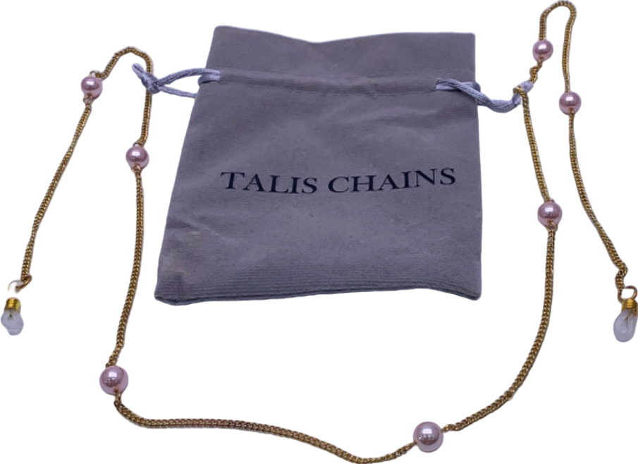 Talis Chains Gold Sunglasses Chain with Pink Pearls