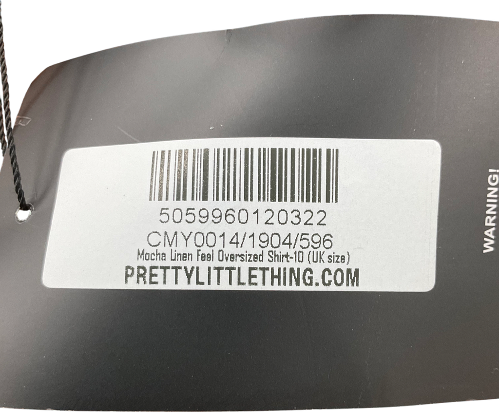 PrettyLittleThing Orange Linen Feel Oversized Shirt UK 10