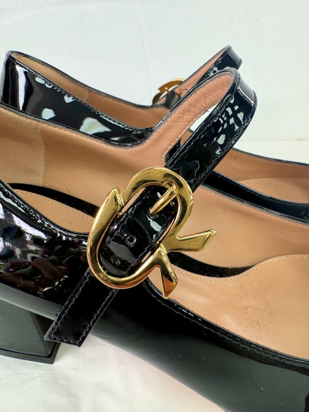 Gianvito Rossi Black Ribbon Patent Leather Mary Jane Court Shoes EU 39 UK 6