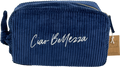 Irene Forte Blue Corduroy Wash Bag One Size