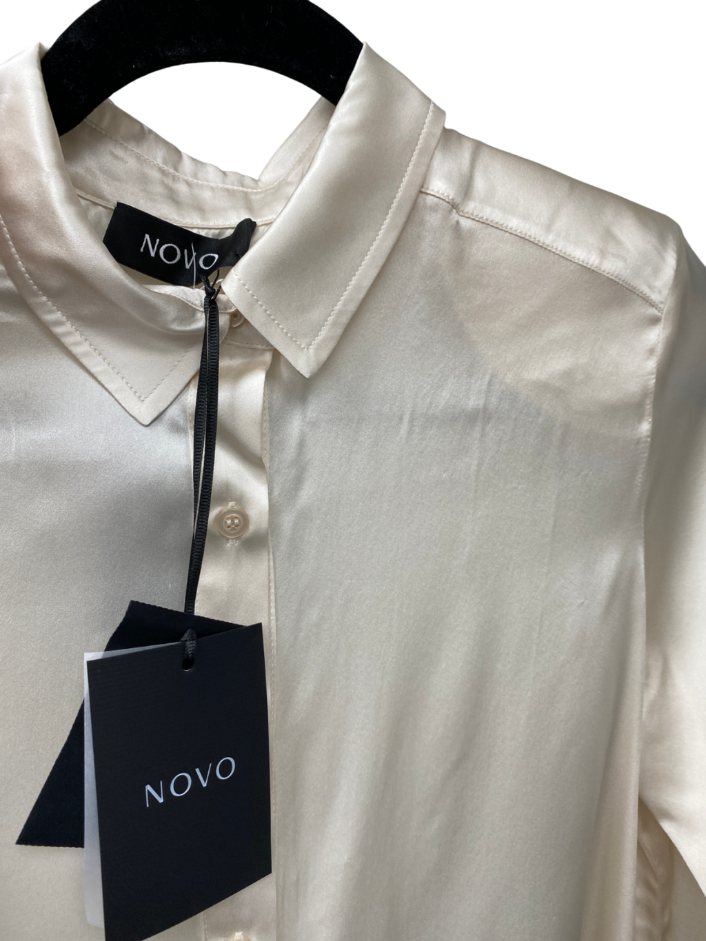 Novo Cream Oversized Silk Shirt UK 6