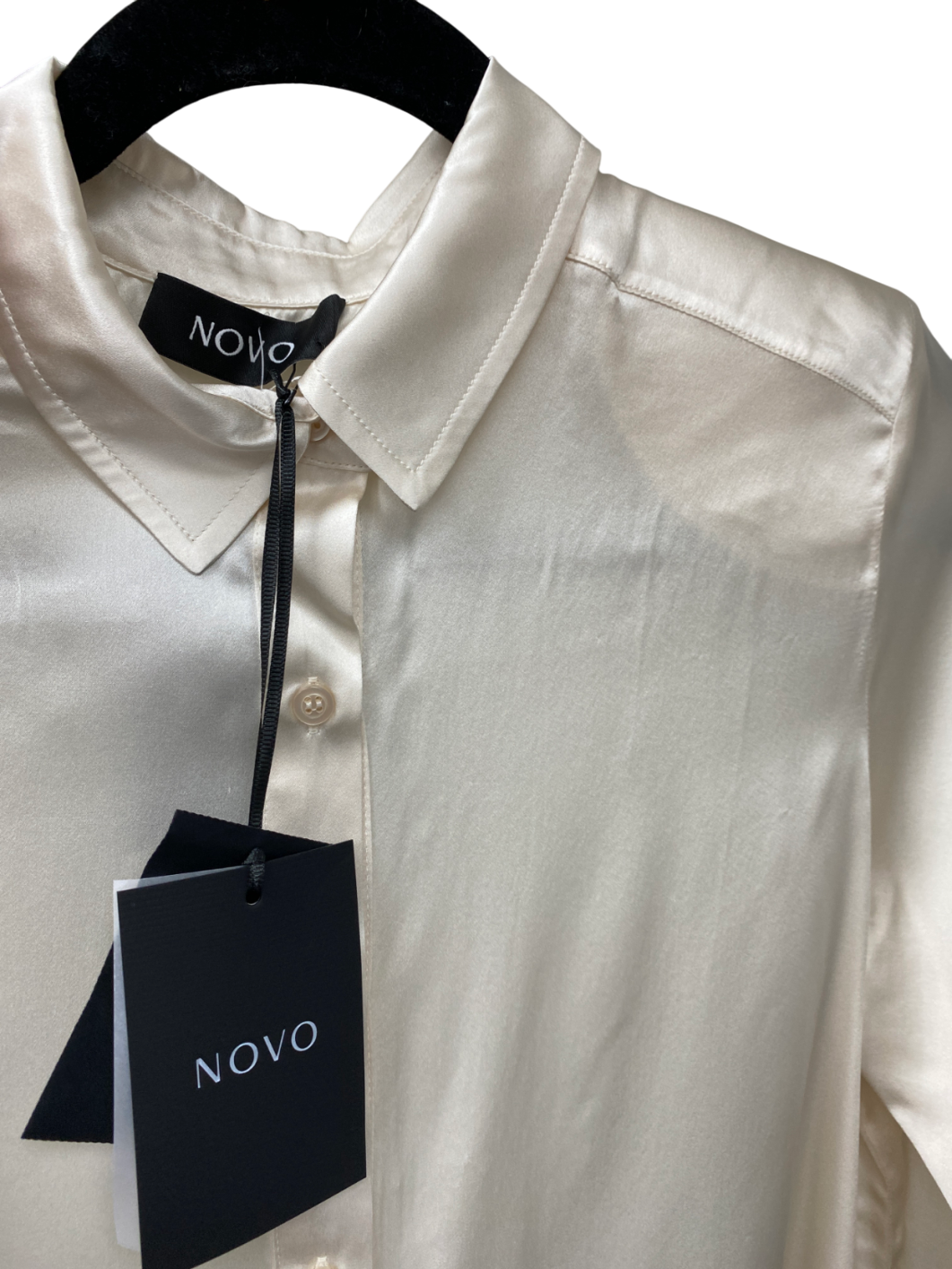 Novo Cream Oversized Silk Shirt UK 6