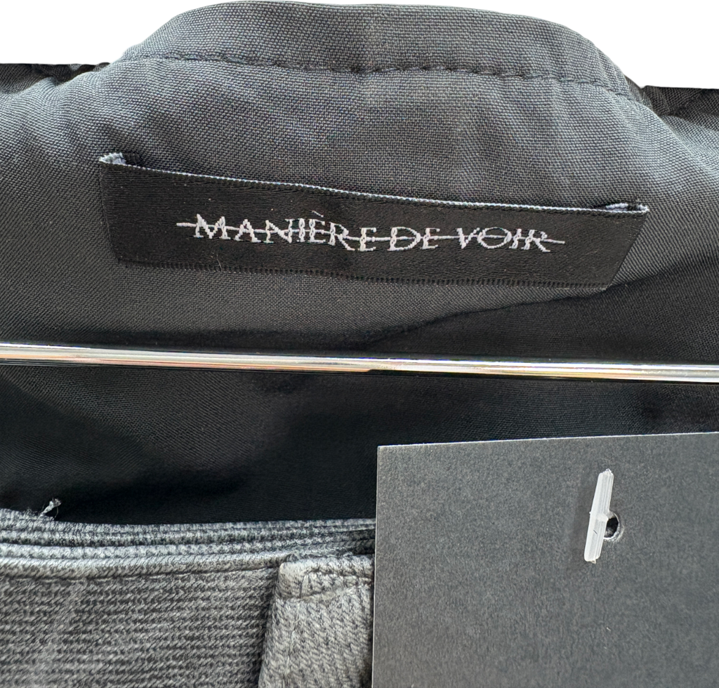 maniere de voir Grey Marble Leather Corset Top And Cargo Trousers UK 8