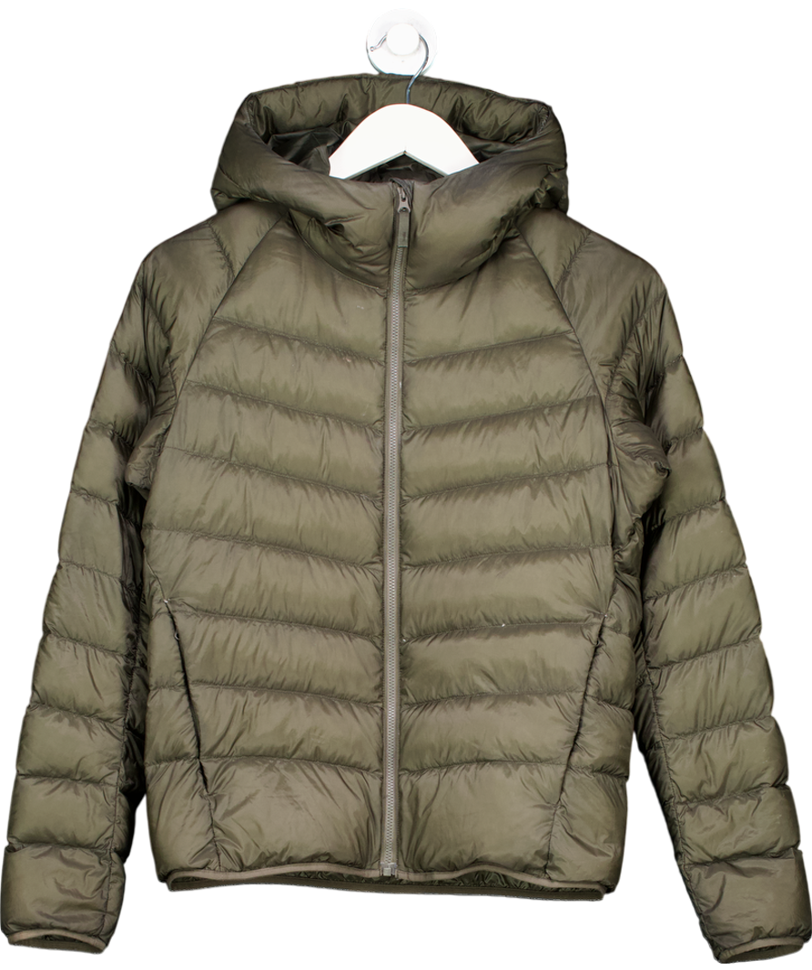 Uniqlo Khaki Green Ultra Light Packable Down Jacket UK XXS