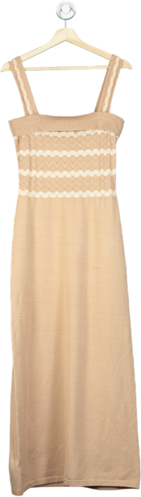Indi Luxe Beige Maxi Dress UK L