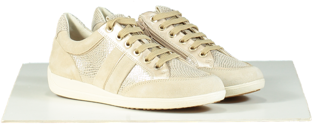 Geox Beige / Gold Lightweight Mira Trainers EU 36 UK 3