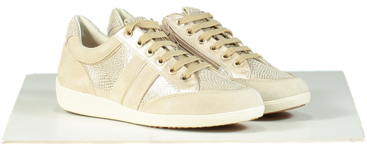 Geox Beige / Gold Lightweight Mira Trainers EU 36 UK 3