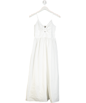 River Island White Twist Front Skater Midi Dress UK 8