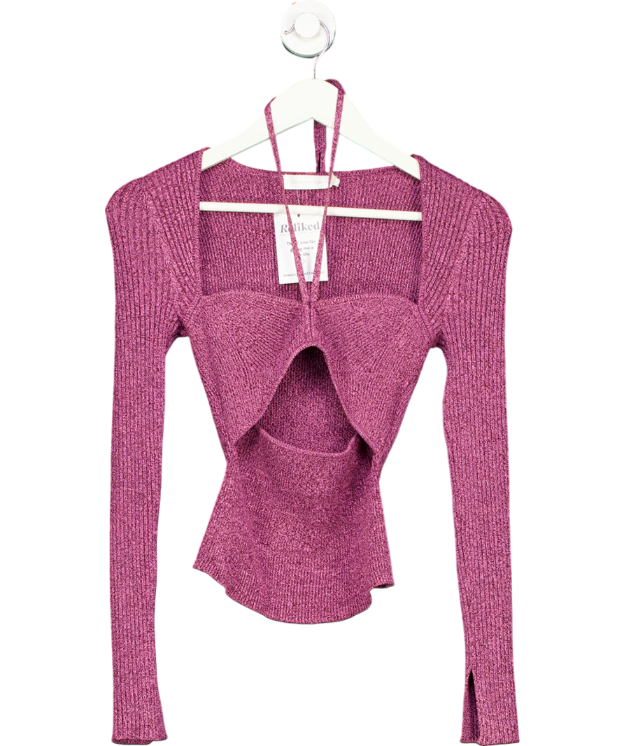 Jonathan SImkhai Pink Alexia Ribbed Knit Top UK S
