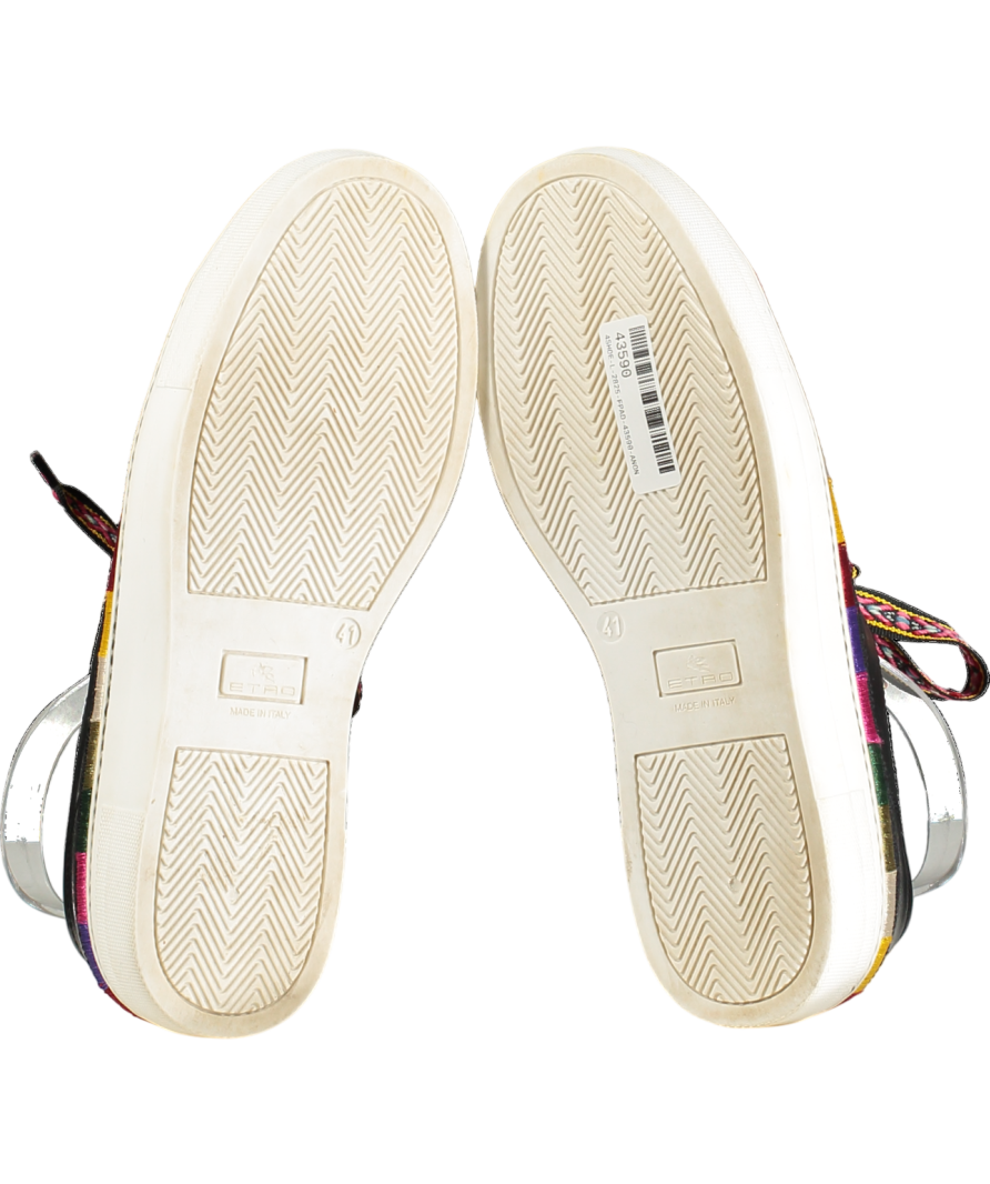 Etro Black Leather Low Top Sneakers UK 8 EU 41 👠