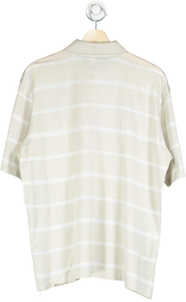 Paul & Shark Cream Striped Polo Shirt UK L