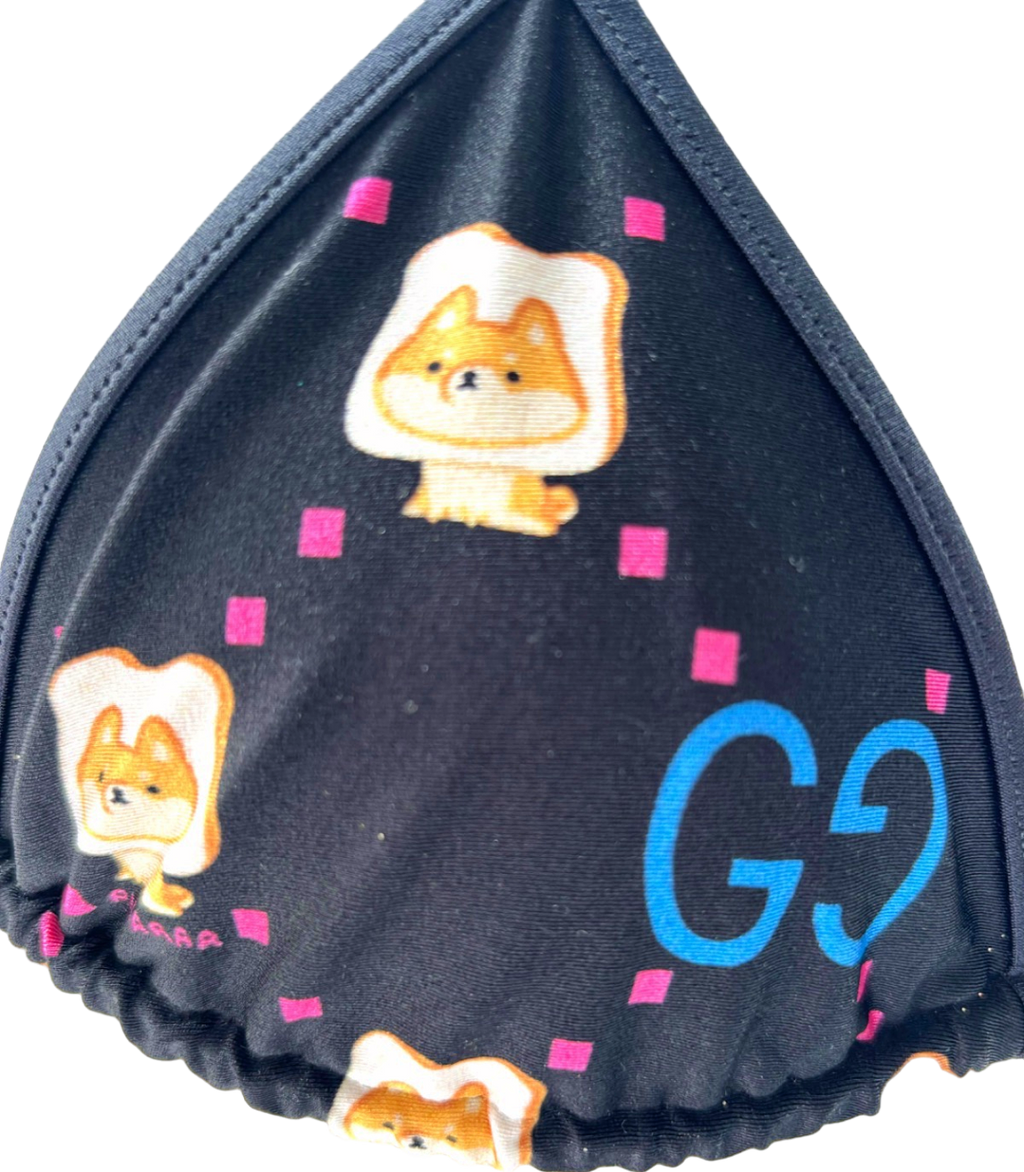 Gucci Black GG Pattern Bikini UK S