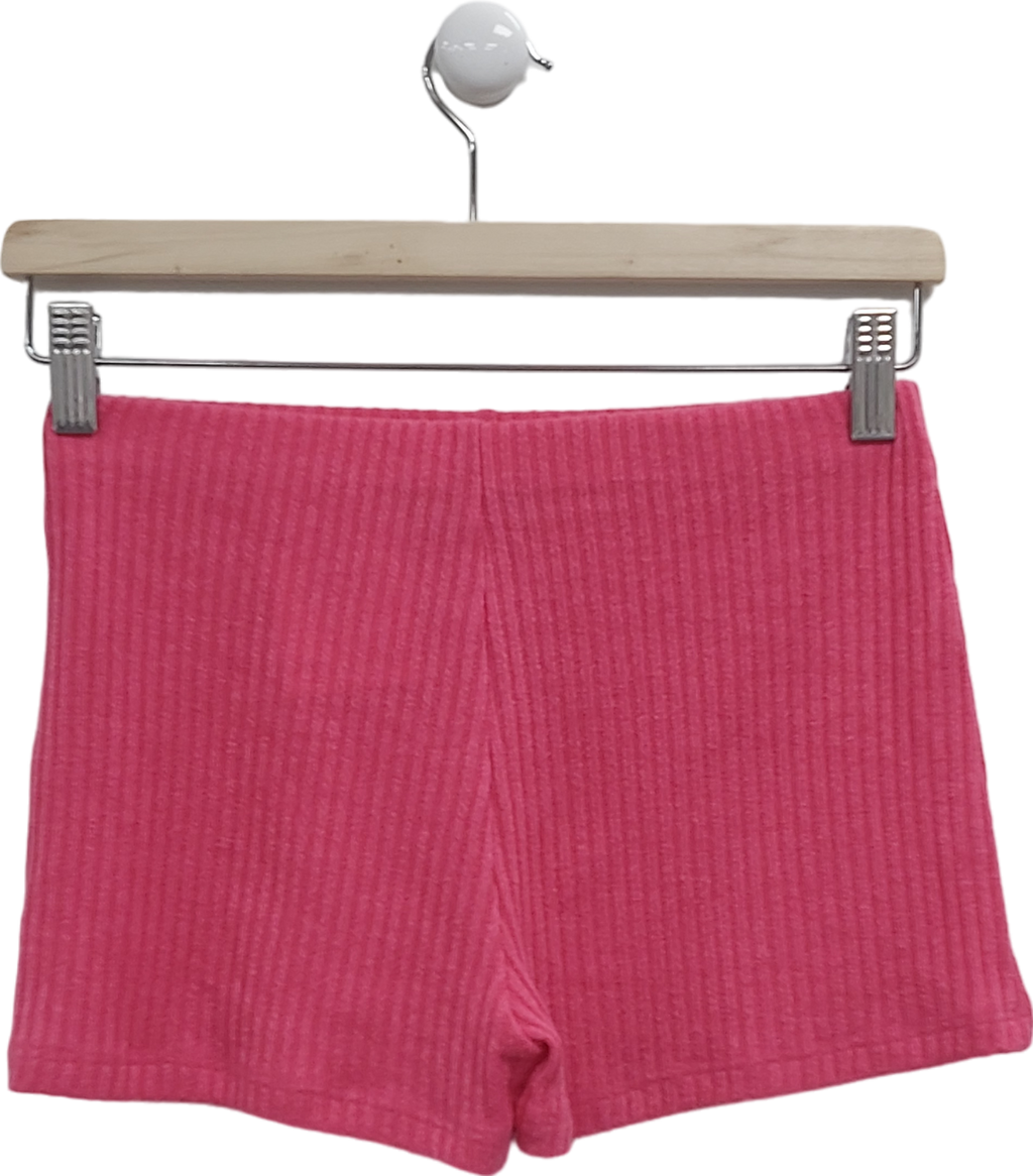 White Fox Pink Stretch Booty Shorts UK S