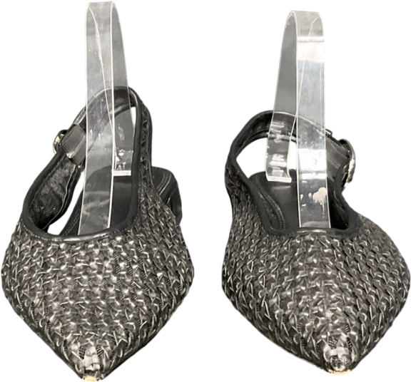 ASOS Leonora Slingback Ballet In Black Weave UK 6 EU 39 👠