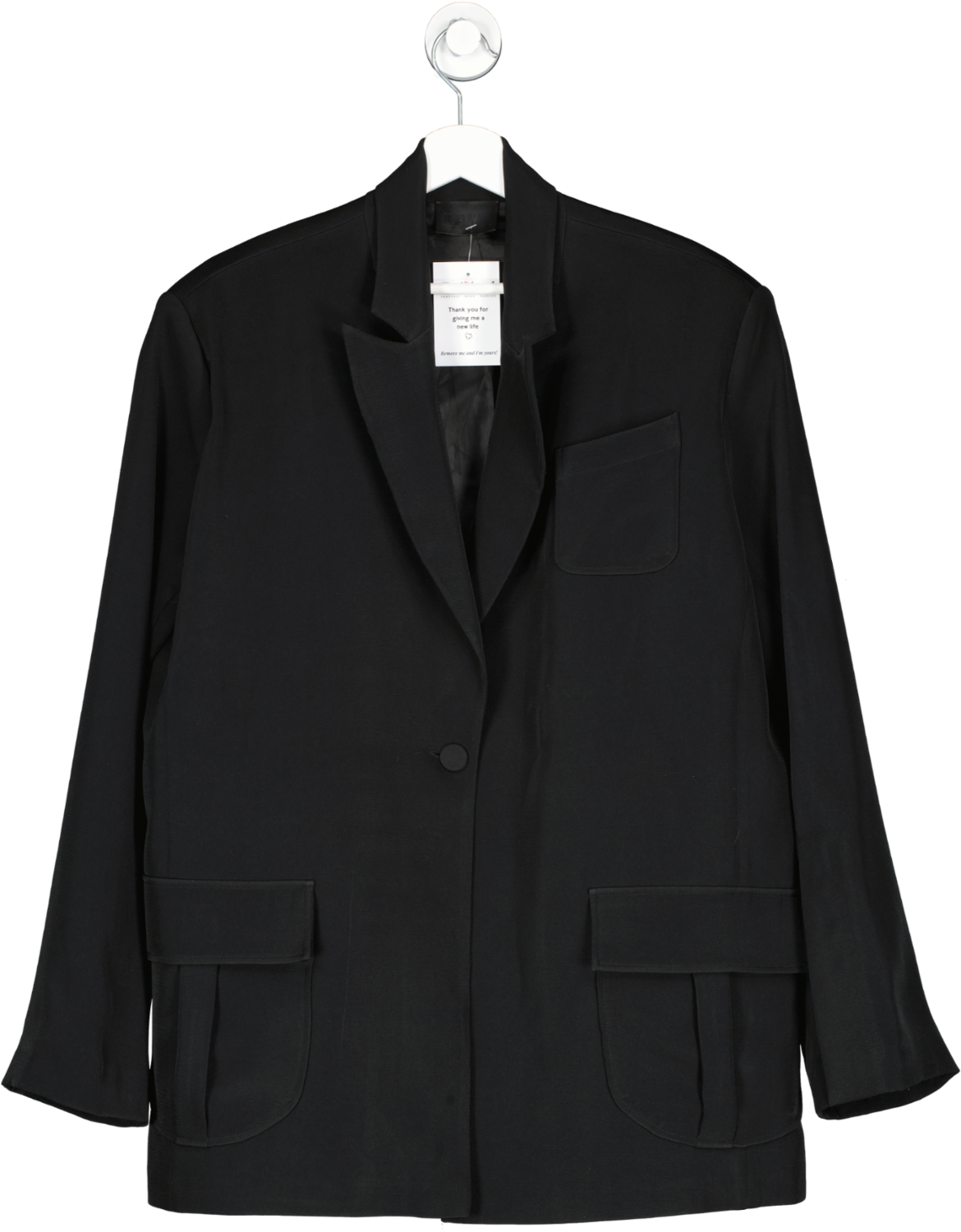 Ozlem Kaya Black Oversized Blazer One Size