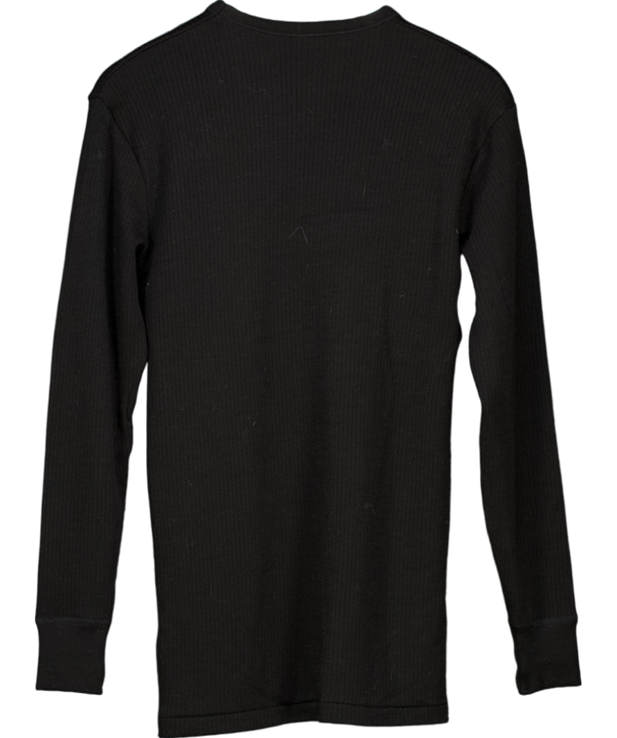 M&S Black Wool Blend Long Sleeved Shirt UK S