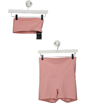 H&M Move 2-piece Dusty Pink Actvewear Bandeau Top  (uk Xs) And Cycle Shorts Set UK S