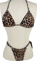 Loleia Brown Leopard Print Bikini UK XS