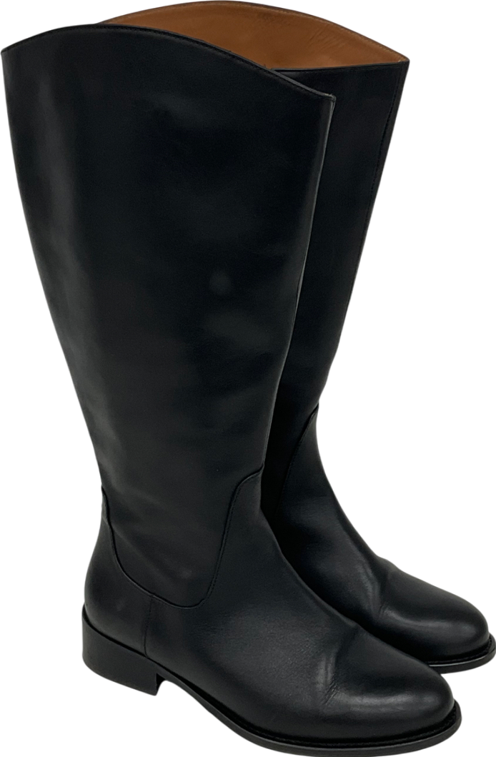 Duo Black Verity Knee High Leather Boots UK 7 EU 40 👠