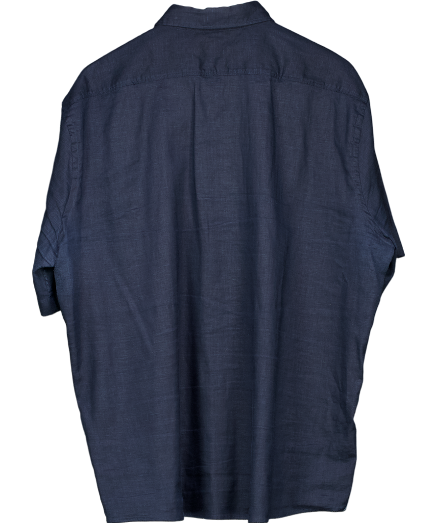 BOSS Blue Regular Stretch Linen Blend Short Sleeve Shirt UK XXL