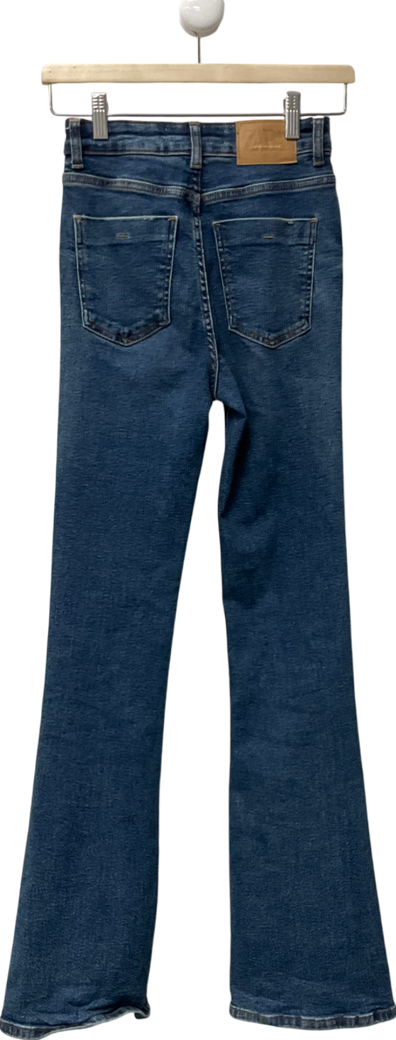 ZARA Blue Z1975 Flared High-waist Jeans UK 6