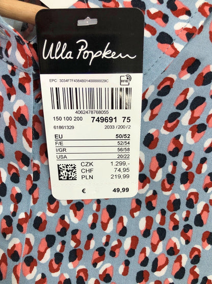 Ulla Popken Blue Multicoloured Printed Blouse Size UK 24/26